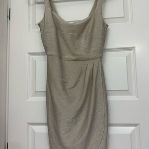 Metallic Mini Dress in Champagne Gold
